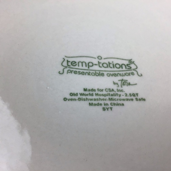 Temptations by Tara Presentable Ovenware Old World Hospitality 2.5 qt 4 pce Set - Picture 6 of 12